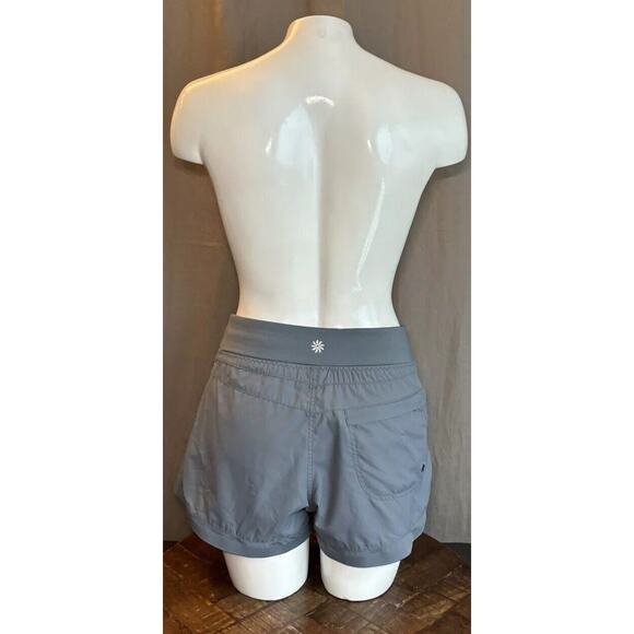 Athleta Running Shorts Grey Athletic Workout Zipper Pocket Size Xsmall - Picture 4 of 16